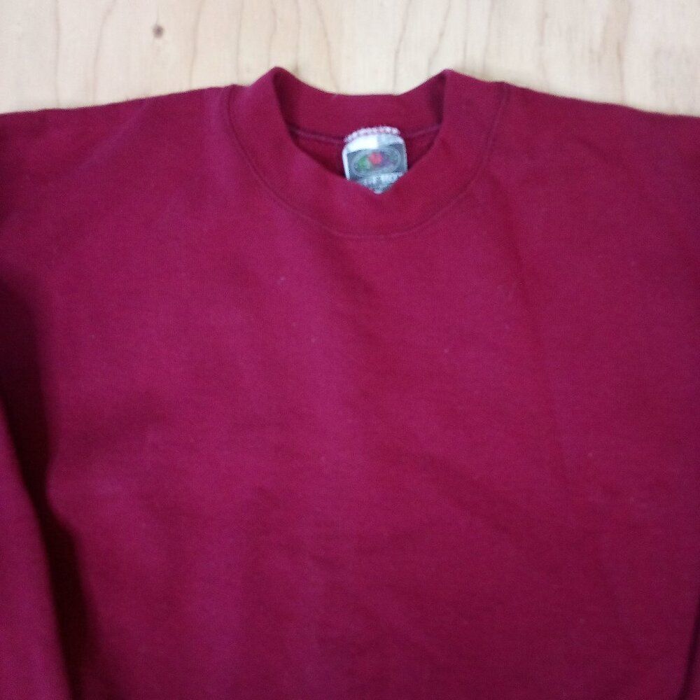 Vintage Fruit of the Loom Blank Crewneck Sweatshirt Red